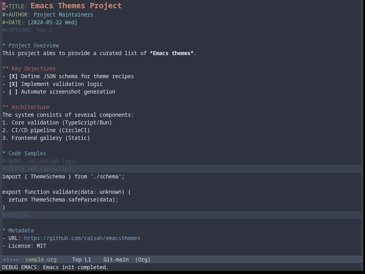 Base16 Nord Theme in org-mode