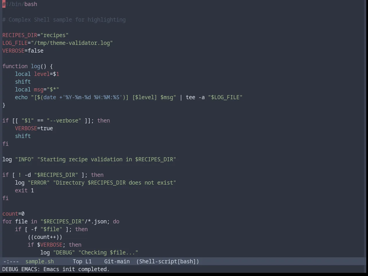 Base16 Nord Theme in sh-mode