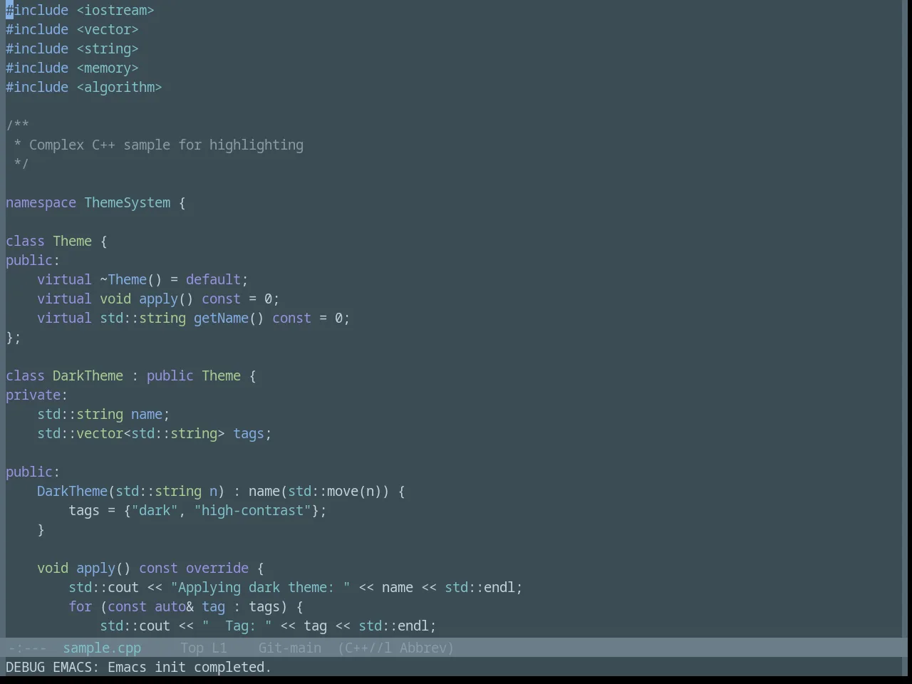 Base16 Nova Theme in c++-mode