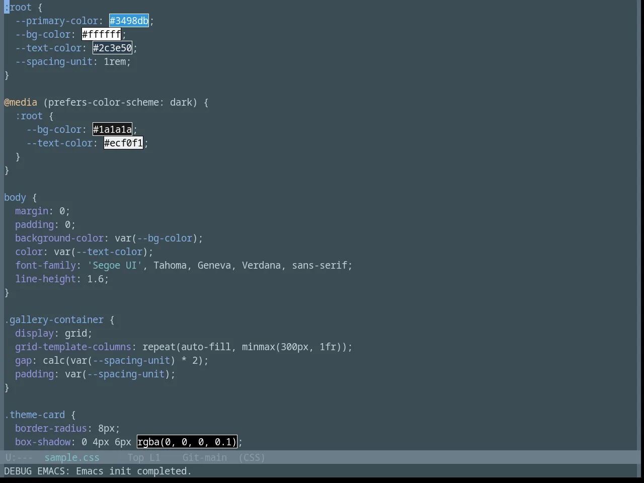 Base16 Nova Theme in css-mode