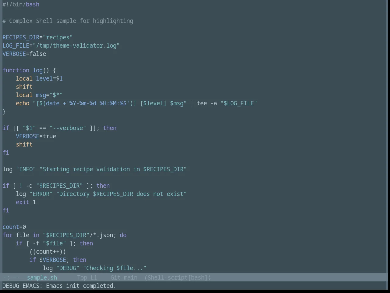 Base16 Nova Theme in sh-mode