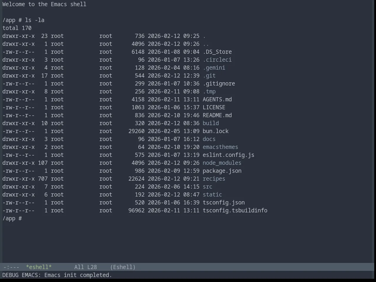 Base16 Ocean Theme in eshell