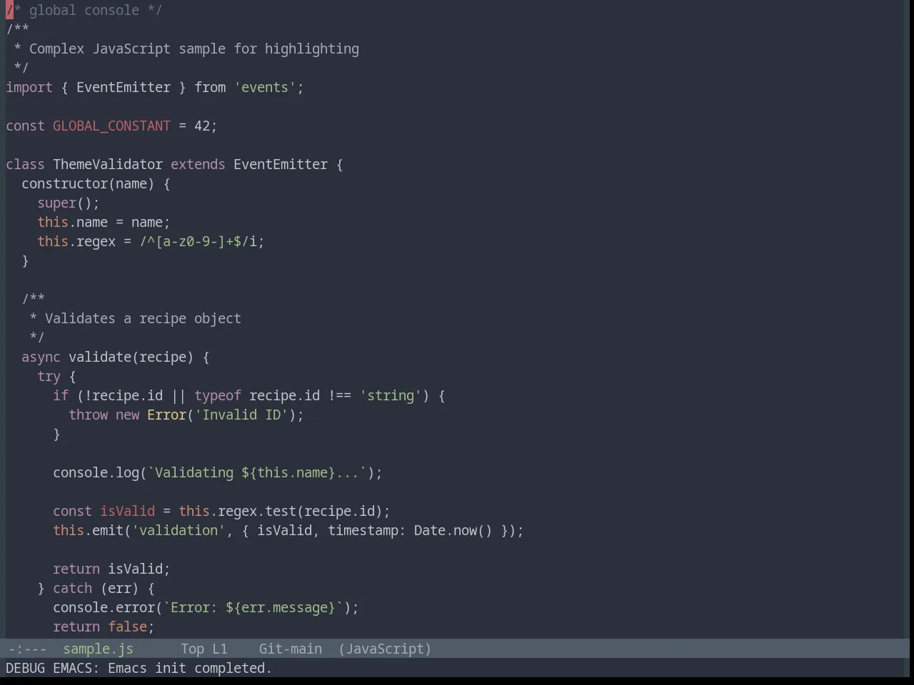 Base16 Ocean Theme in javascript-mode