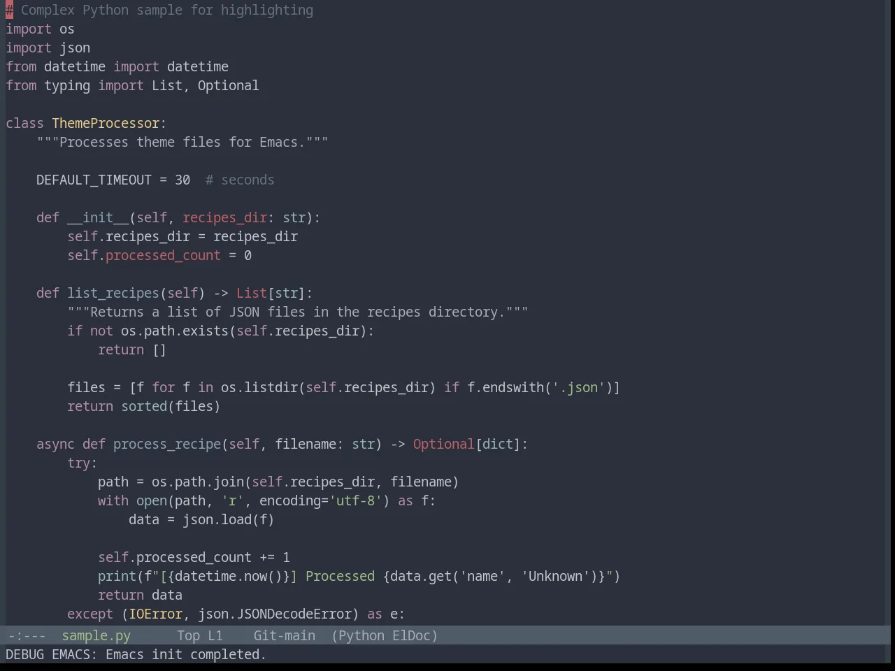 Base16 Ocean Theme in python-mode