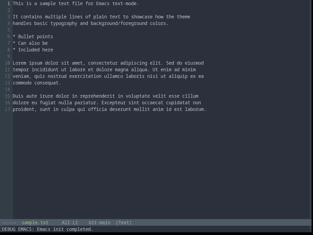 Base16 Ocean Theme in text-mode