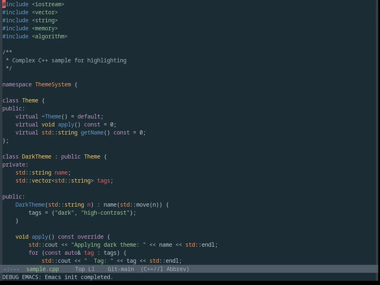 Base16 Oceanicnext Theme in c++-mode