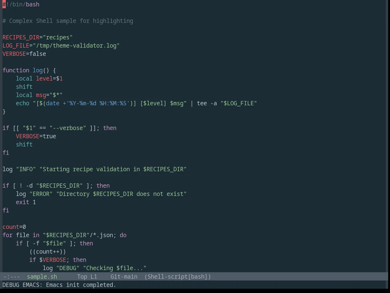 Base16 Oceanicnext Theme in sh-mode