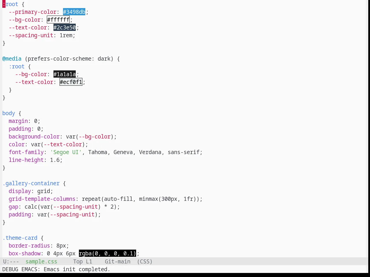 Base16 One Light Theme in css-mode