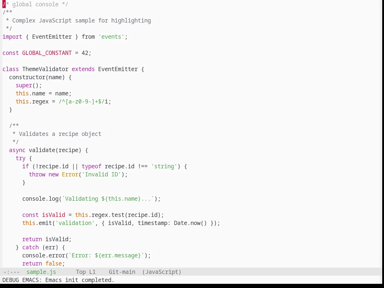 Base16 One Light Theme in javascript-mode