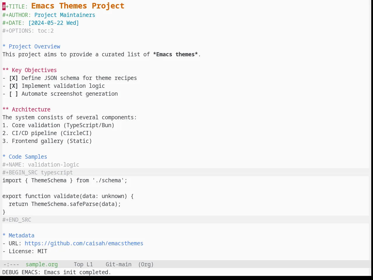 Base16 One Light Theme in org-mode