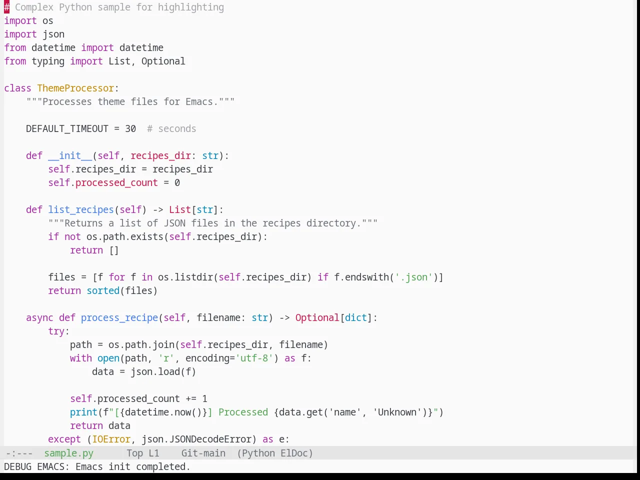 Base16 One Light Theme in python-mode