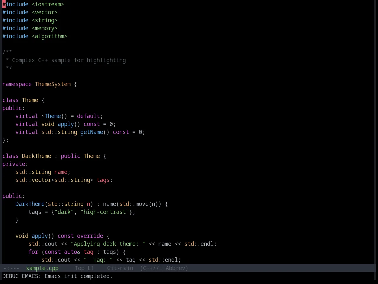Base16 Onedark Dark Theme in c++-mode