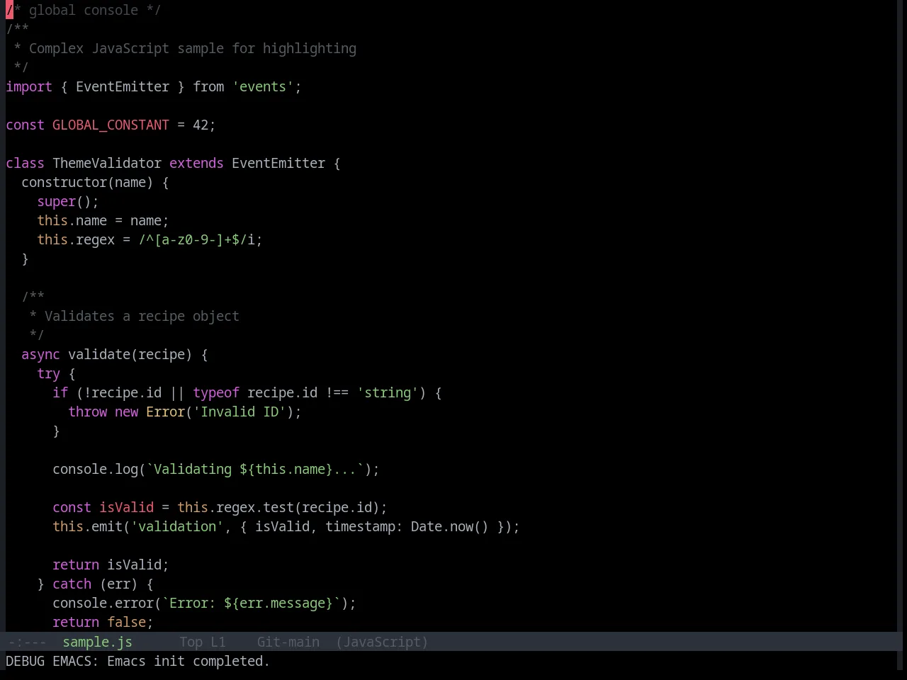 Base16 Onedark Dark Theme in javascript-mode