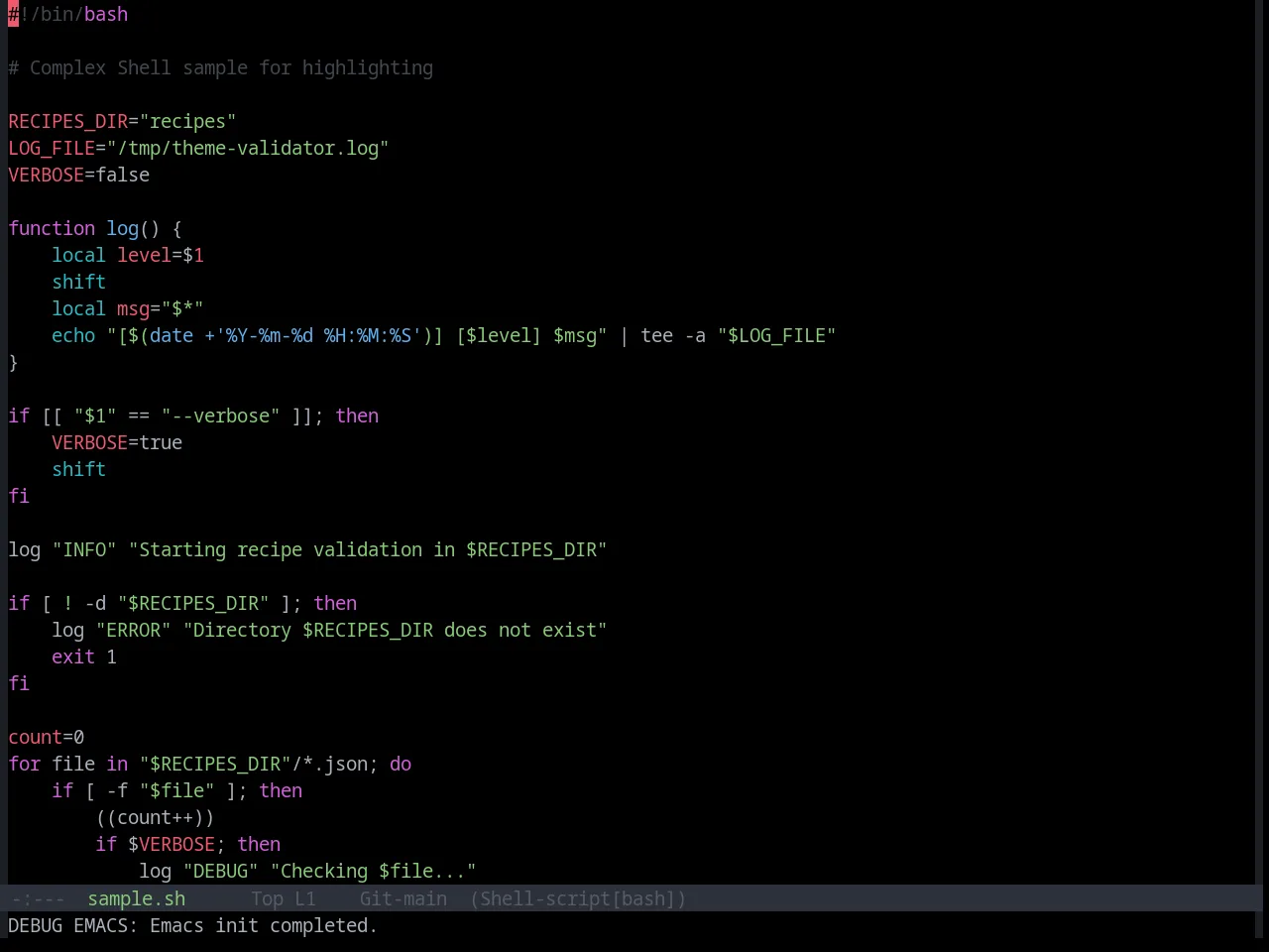 Base16 Onedark Dark Theme in sh-mode