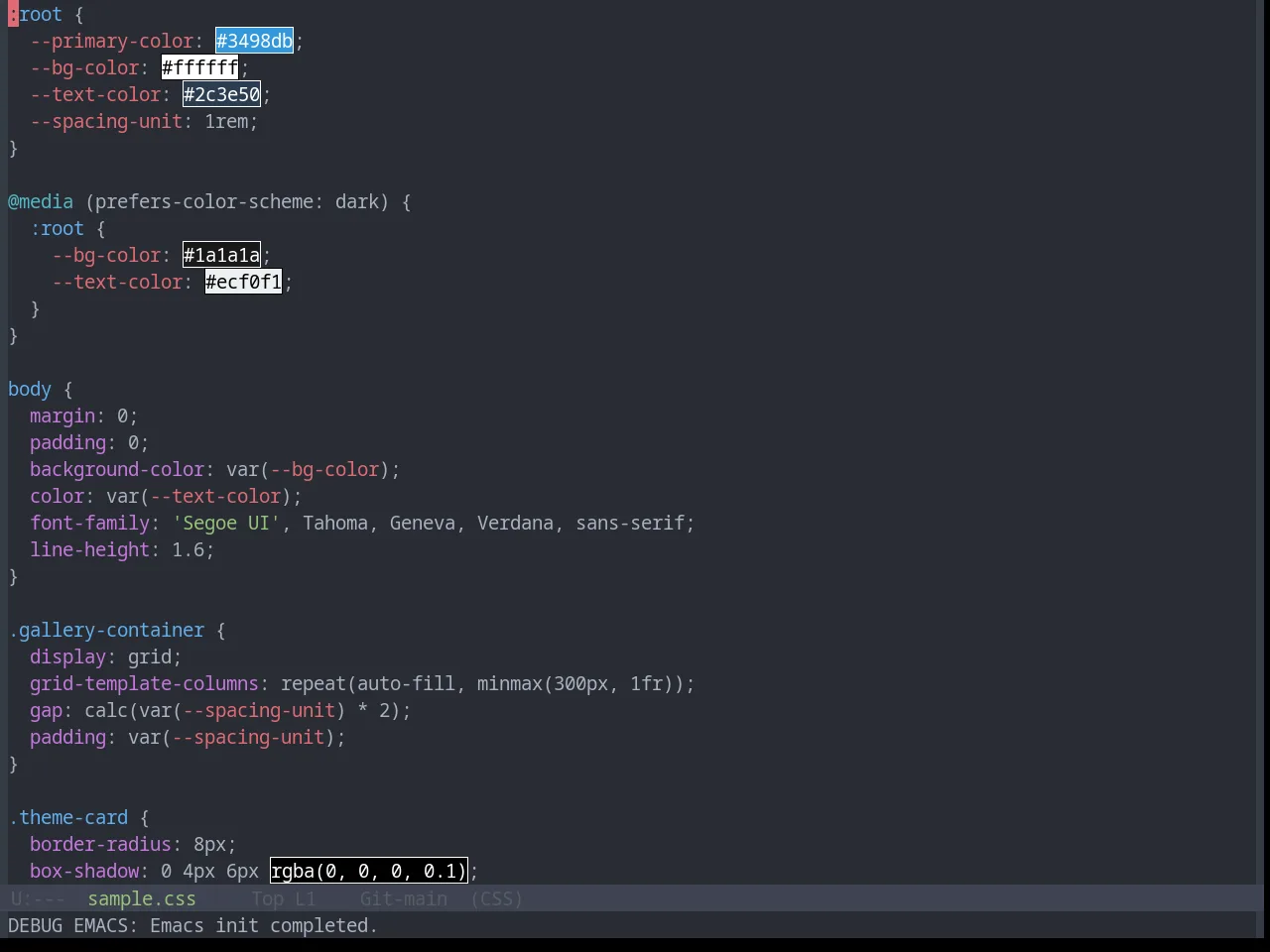Base16 Onedark Theme in css-mode