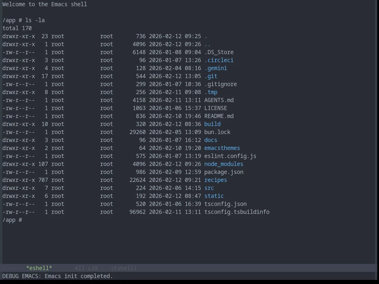 Base16 Onedark Theme in eshell