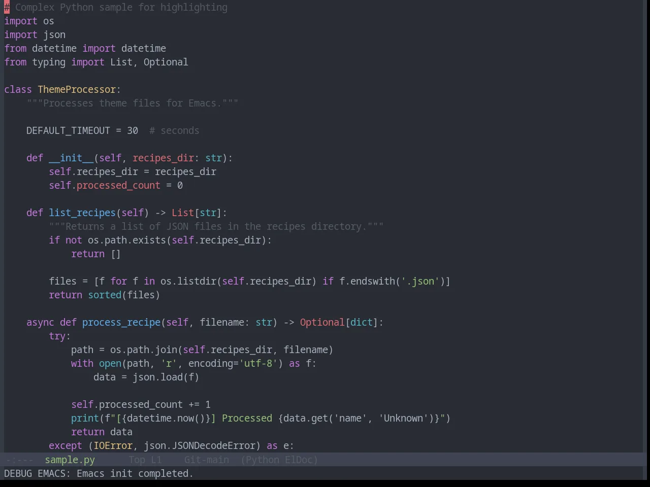 Base16 Onedark Theme in python-mode