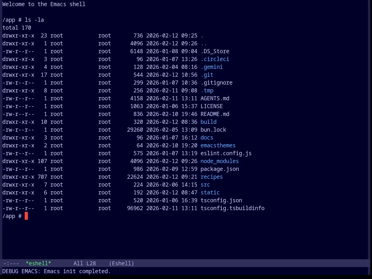 Base16 Outrun Dark Theme in eshell