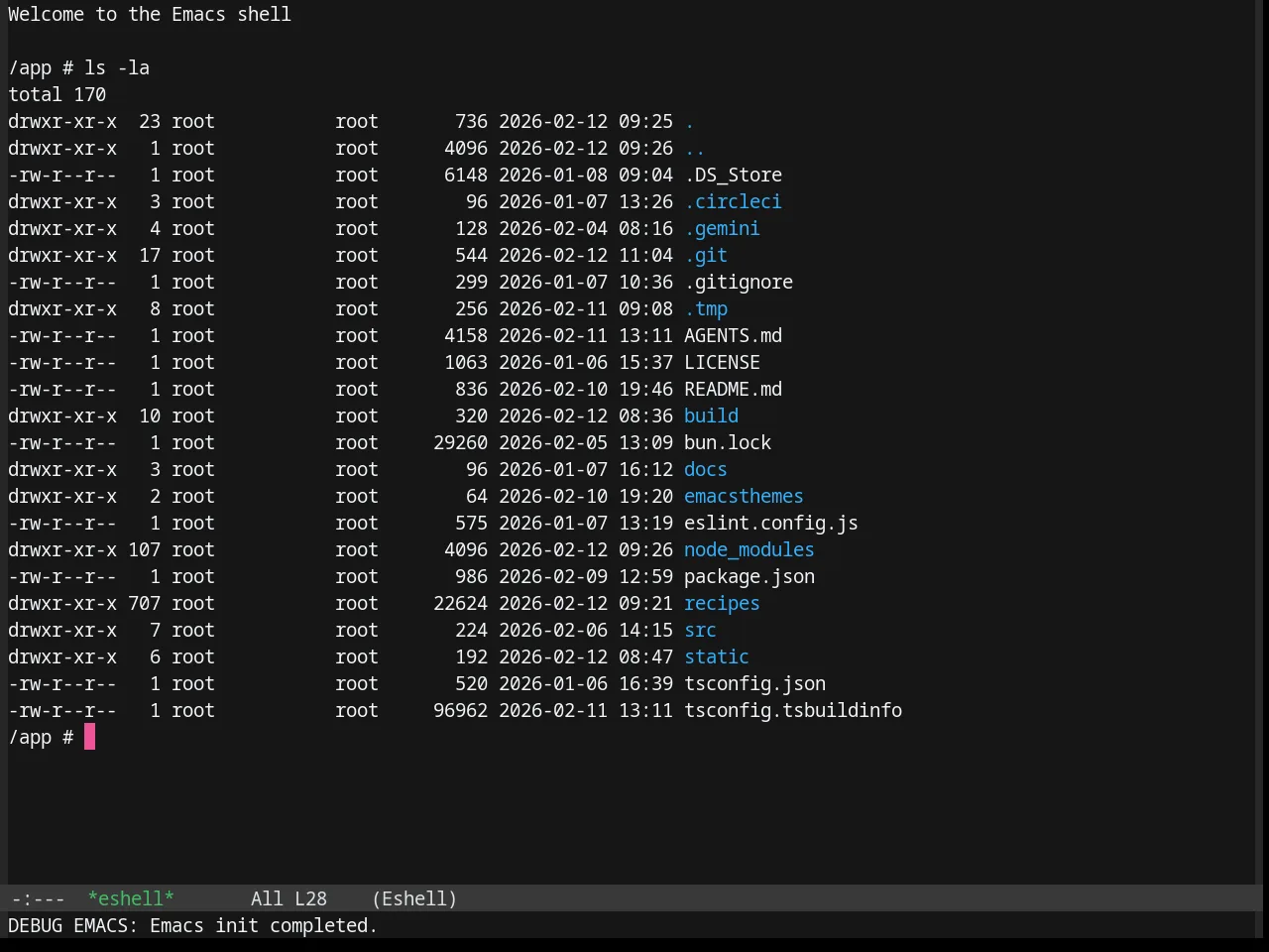 Base16 Oxocarbon Dark Theme in eshell