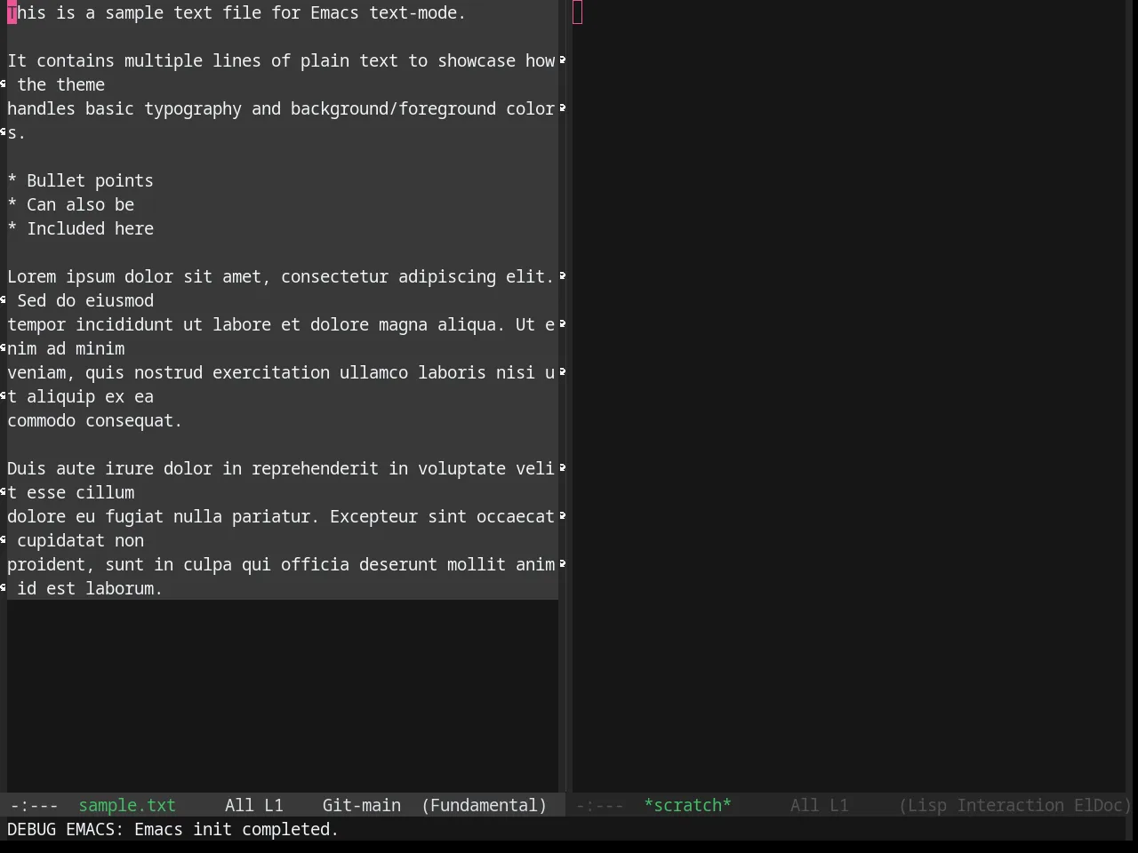 Base16 Oxocarbon Dark Theme in fundamental-mode