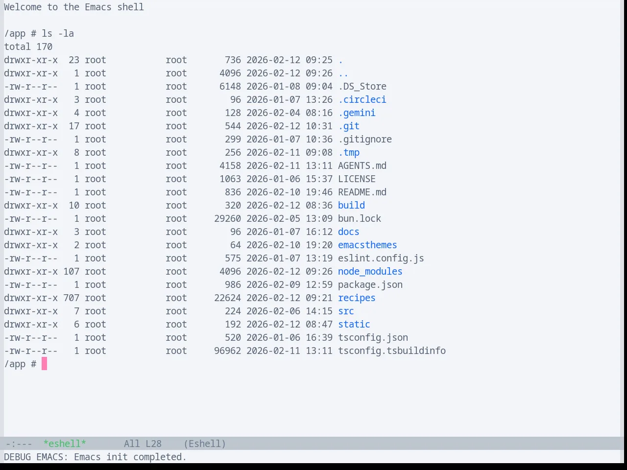 Base16 Oxocarbon Light Theme in eshell