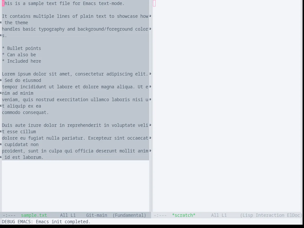 Base16 Oxocarbon Light Theme in fundamental-mode
