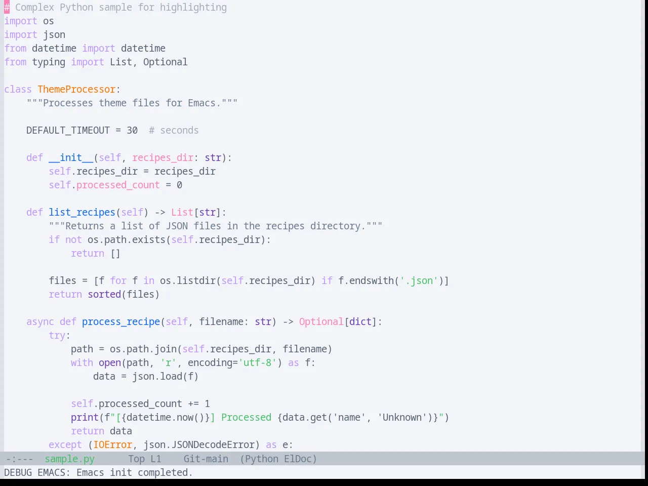 Base16 Oxocarbon Light Theme in python-mode