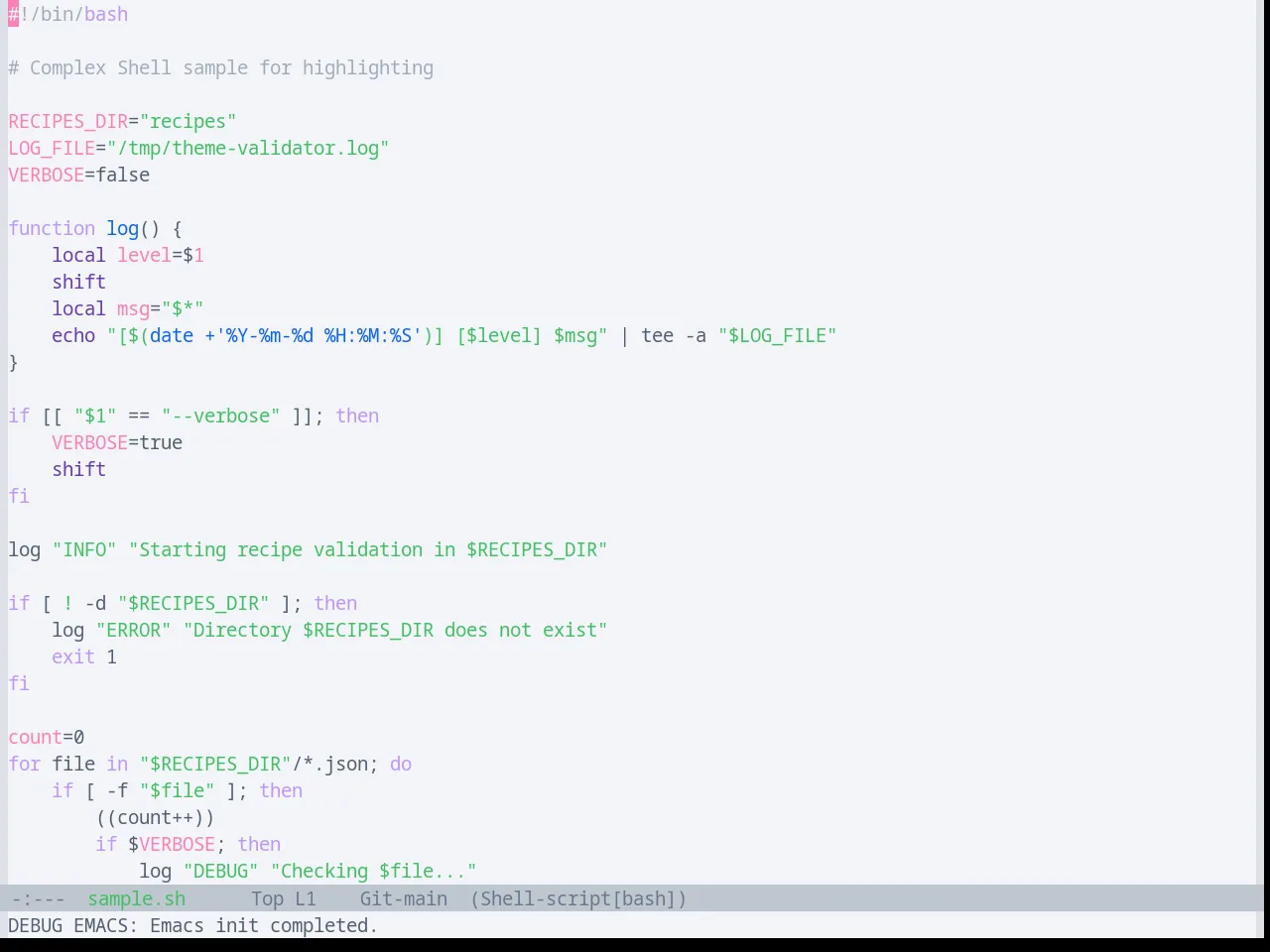 Base16 Oxocarbon Light Theme in sh-mode