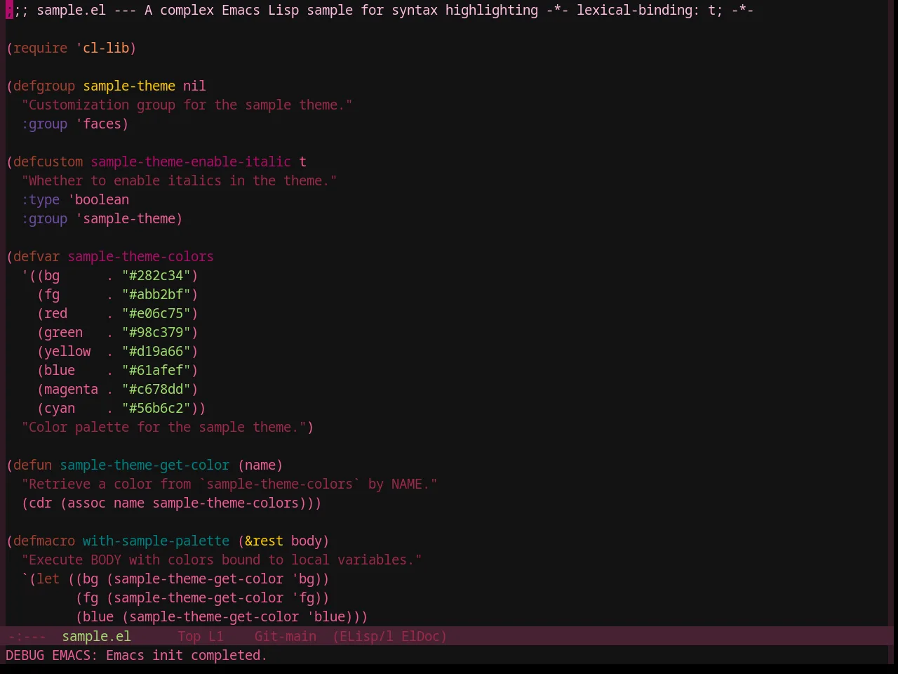 Base16 Pandora Theme in emacs-lisp-mode