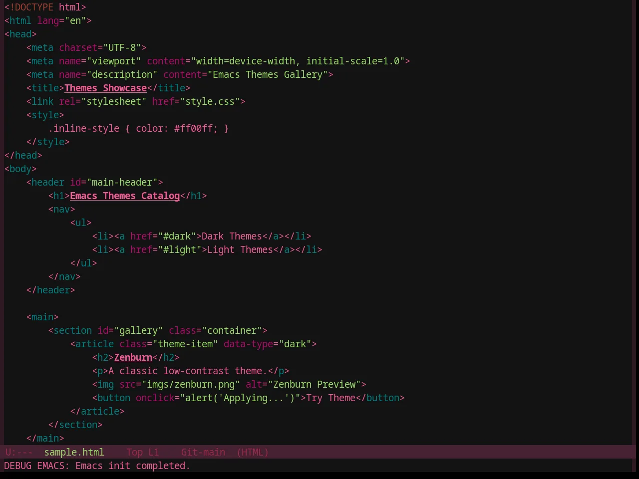 Base16 Pandora Theme in html-mode
