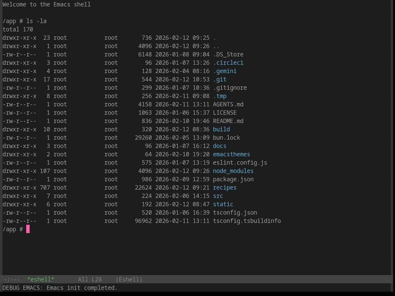 Base16 Papercolor Dark Theme in eshell