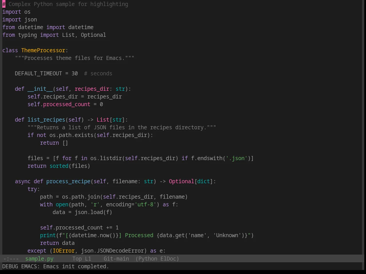 Base16 Papercolor Dark Theme in python-mode