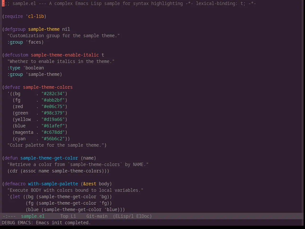 Base16 Paraiso Theme in emacs-lisp-mode