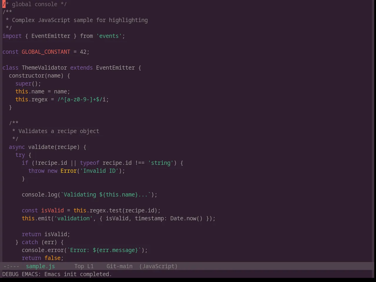 Base16 Paraiso Theme in javascript-mode