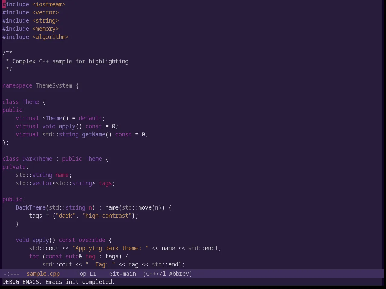 Base16 Pasque Theme in c++-mode