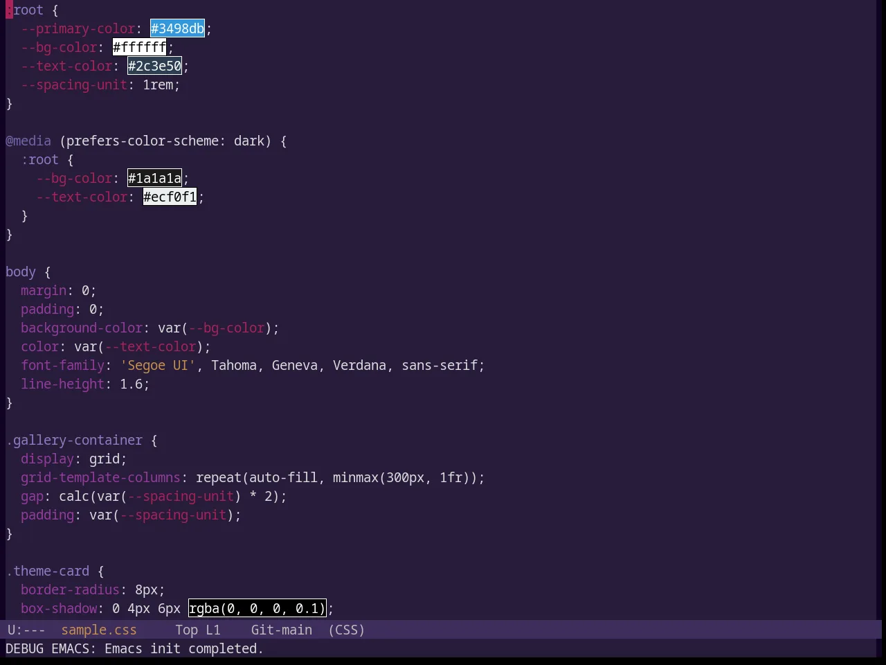 Base16 Pasque Theme in css-mode