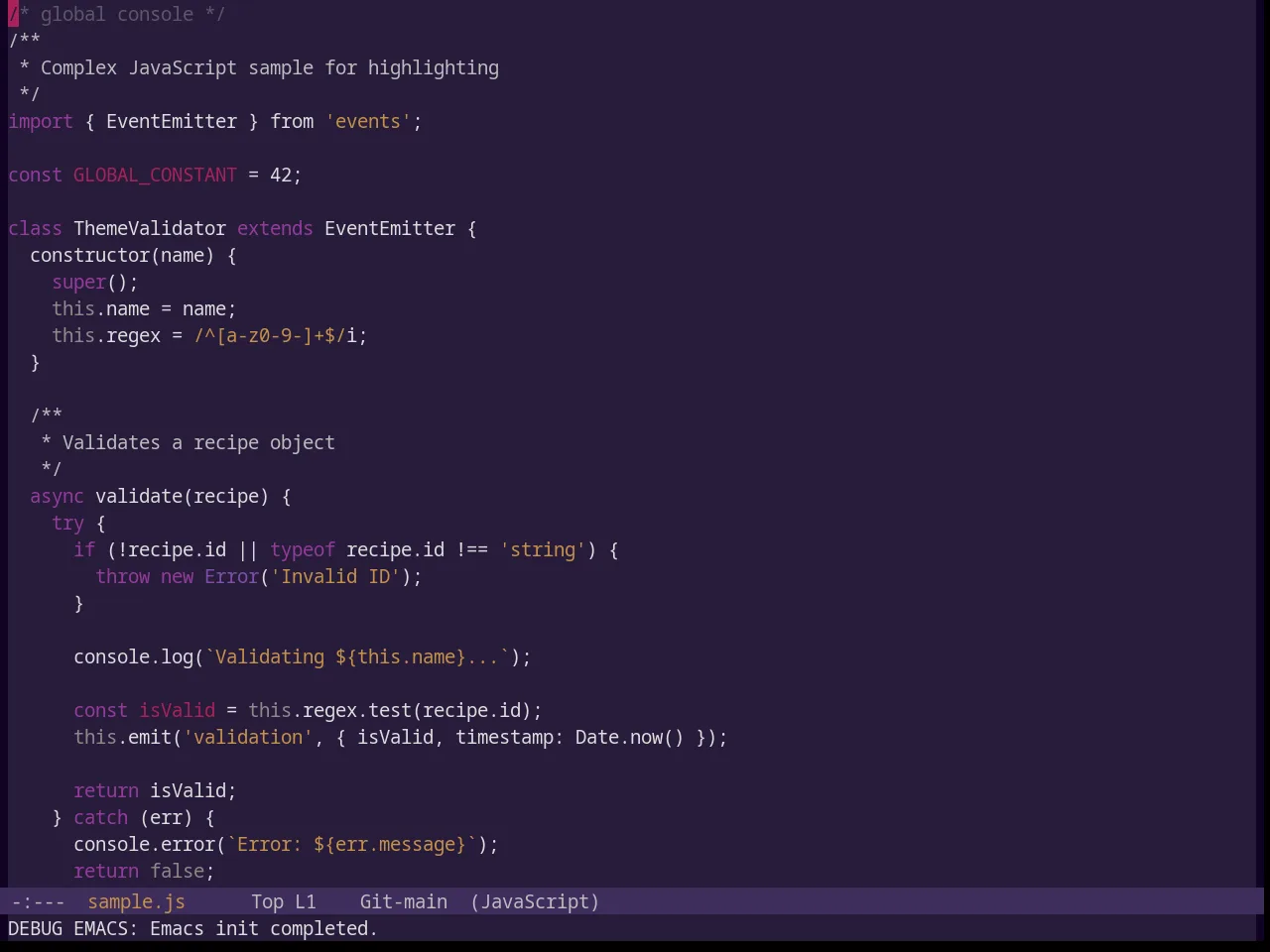 Base16 Pasque Theme in javascript-mode
