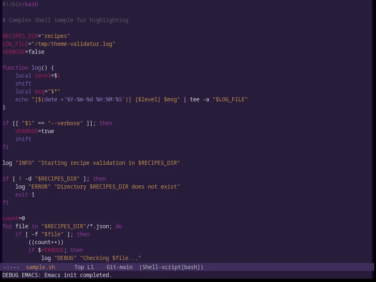 Base16 Pasque Theme in sh-mode