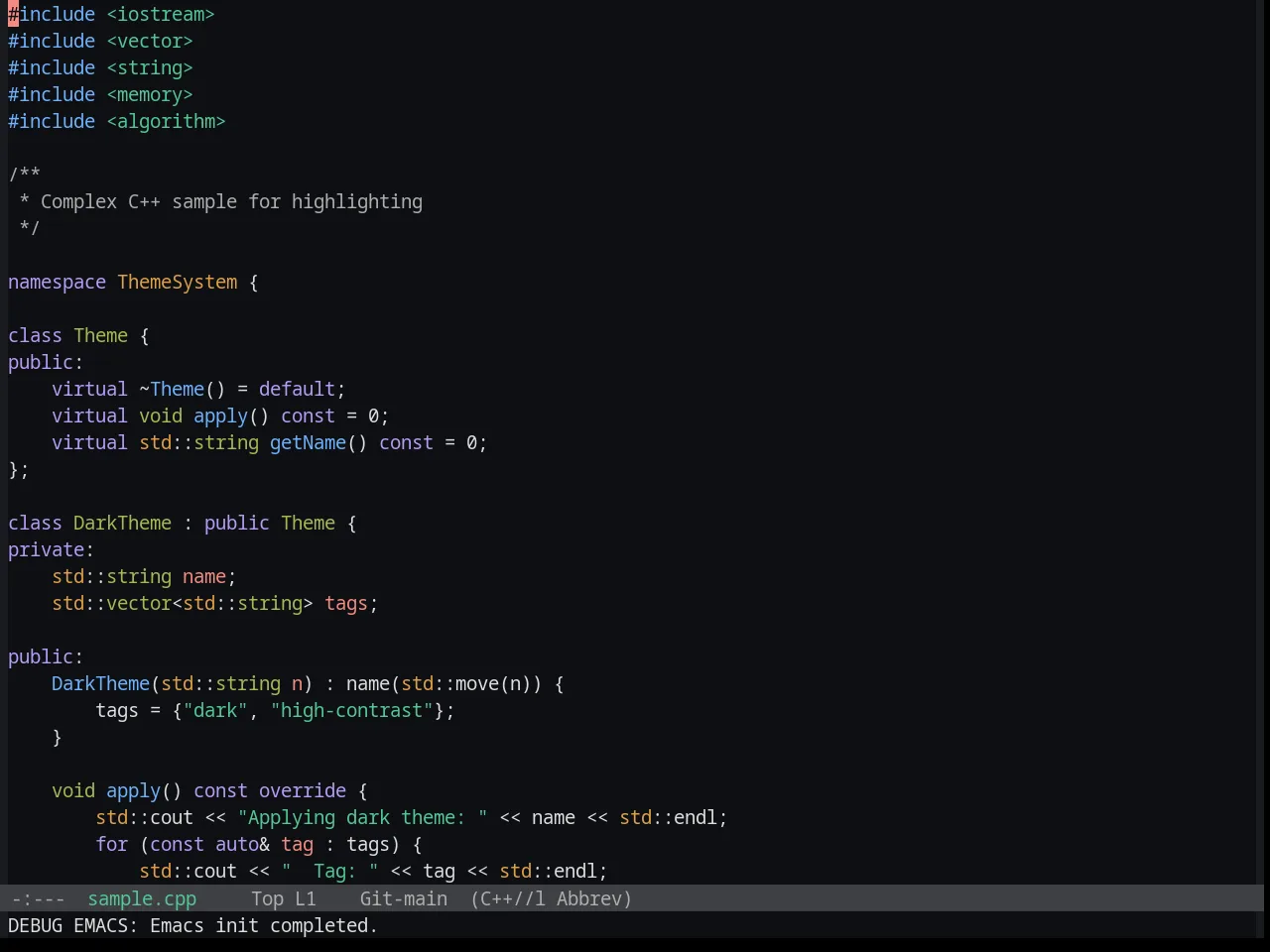 Base16 Penumbra Dark Contrast Plus Plus Theme in c++-mode
