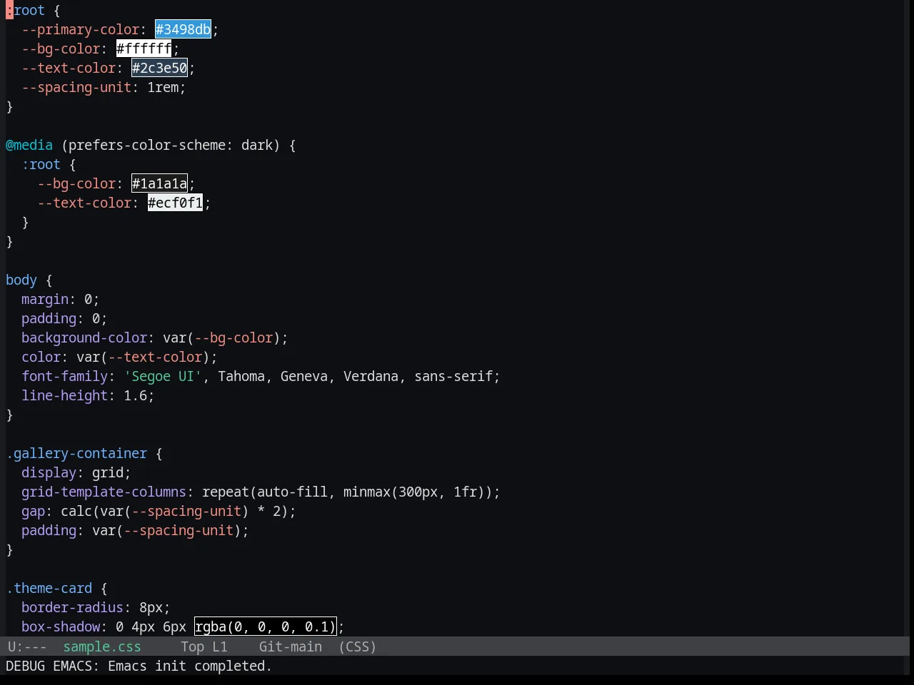Base16 Penumbra Dark Contrast Plus Plus Theme in css-mode