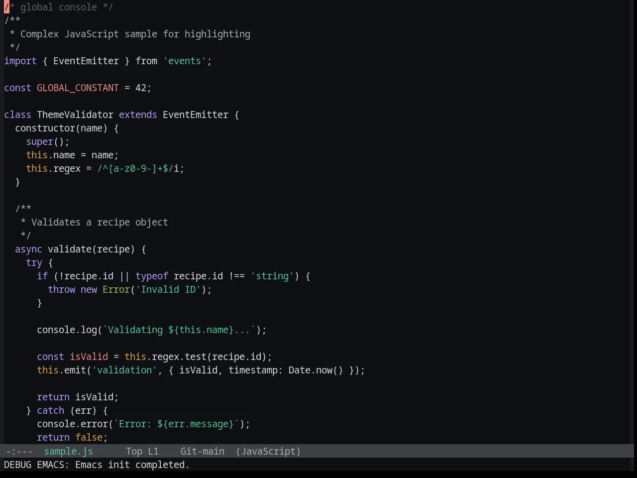 Base16 Penumbra Dark Contrast Plus Plus Theme in javascript-mode