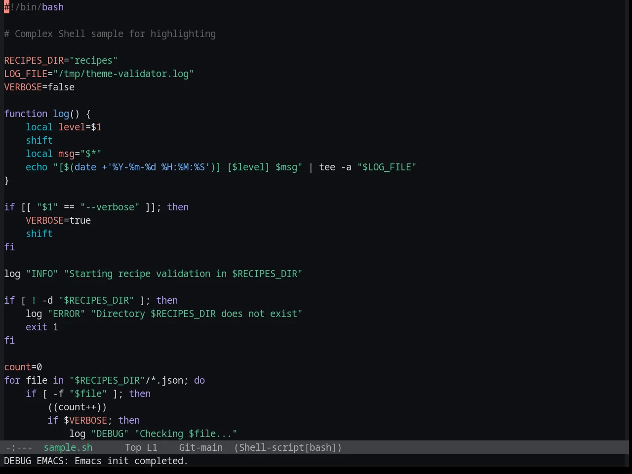 Base16 Penumbra Dark Contrast Plus Plus Theme in sh-mode