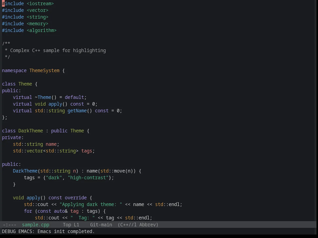 Base16 Penumbra Dark Contrast Plus Theme in c++-mode