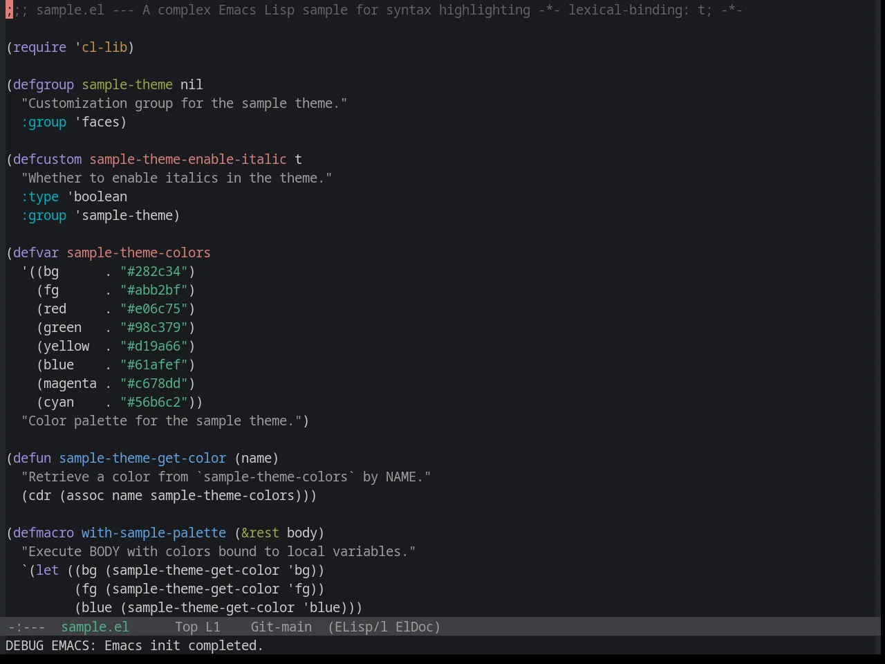 Base16 Penumbra Dark Contrast Plus Theme in emacs-lisp-mode