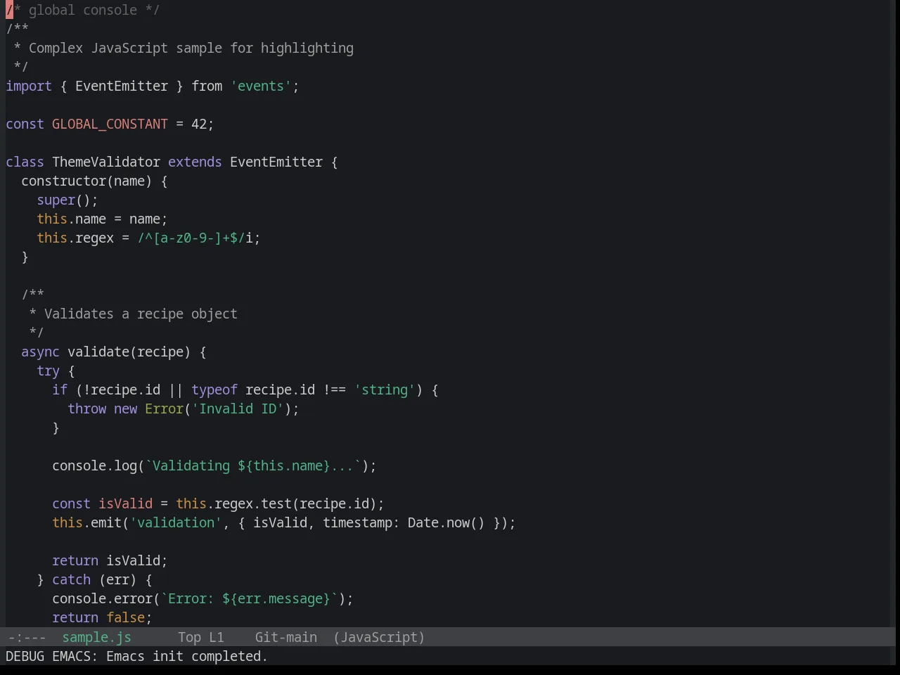 Base16 Penumbra Dark Contrast Plus Theme in javascript-mode