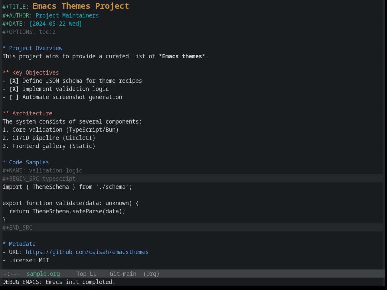 Base16 Penumbra Dark Contrast Plus Theme in org-mode