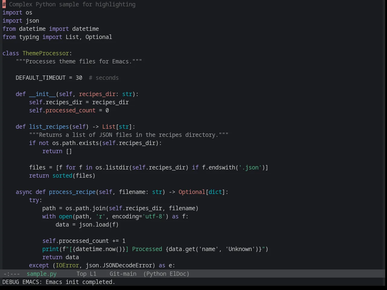 Base16 Penumbra Dark Contrast Plus Theme in python-mode