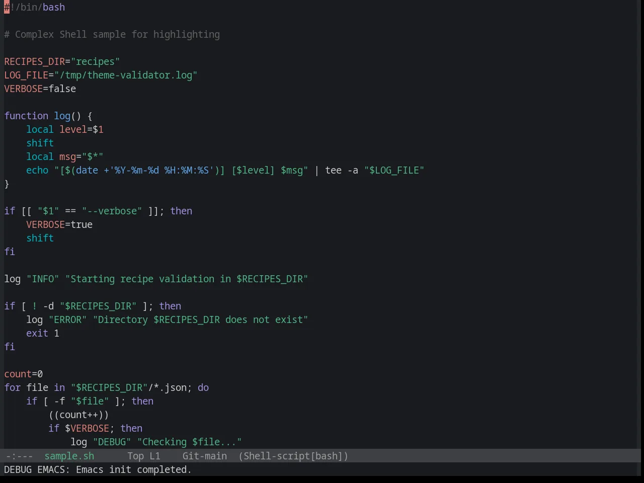 Base16 Penumbra Dark Contrast Plus Theme in sh-mode