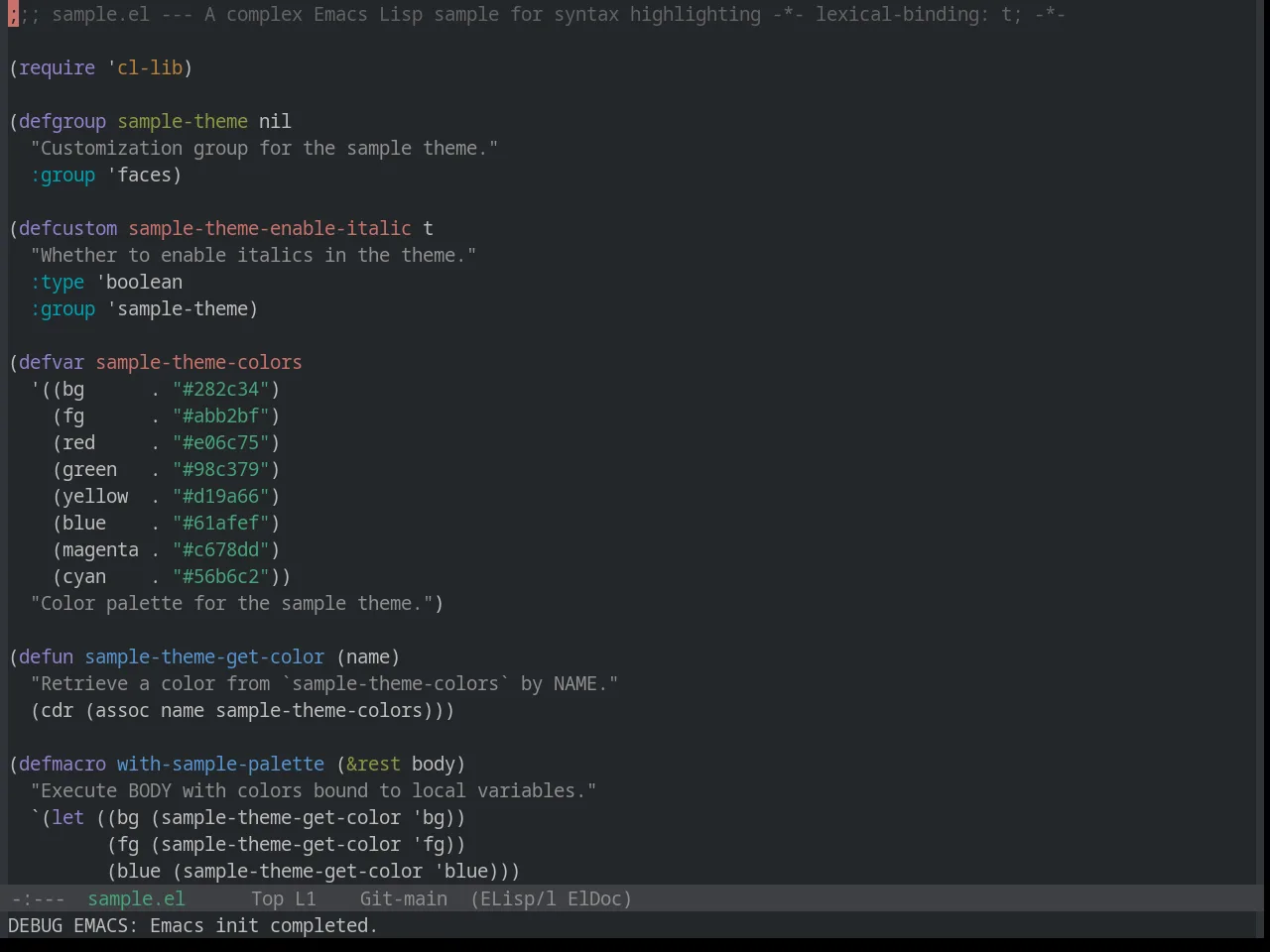 Base16 Penumbra Dark Theme in emacs-lisp-mode