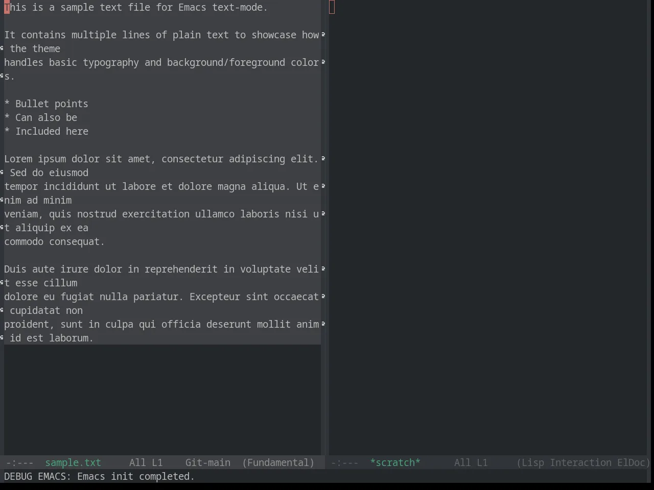 Base16 Penumbra Dark Theme in fundamental-mode